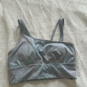 Zella light blue print athletic crop top